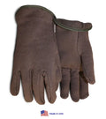 Fleece-Lined Brown Jersey Slip-On Gloves