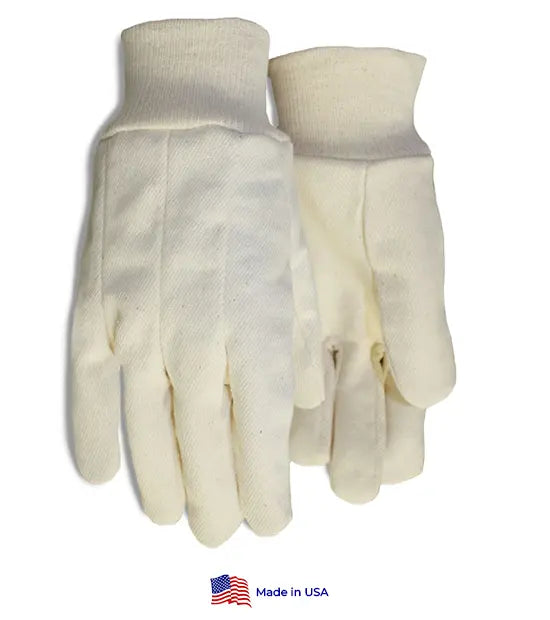 12 oz. White Canvas Knit Wrist Gloves