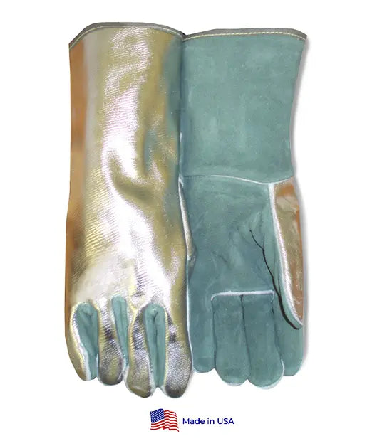 Aluminized Heat-Resistant Leather Gloves