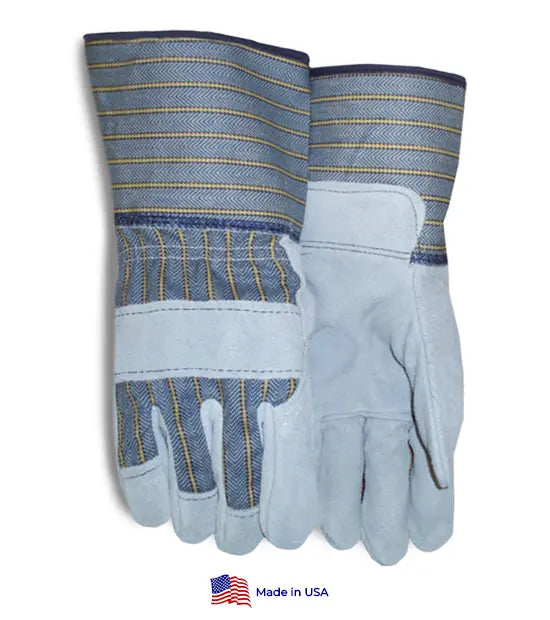 Premium Side-Split Leather Palm Gauntlet Gloves