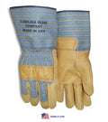 Flannel-Lined Cowhide Waterproof Gauntlet Gloves
