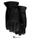 Black Grain Cowhide Driver Gloves