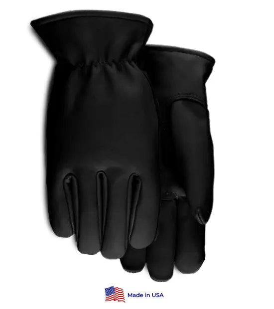 Black Grain Cowhide Driver Gloves
