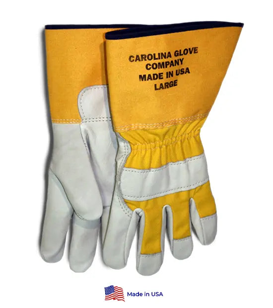 Grain Cowhide Gauntlet Utility Gloves
