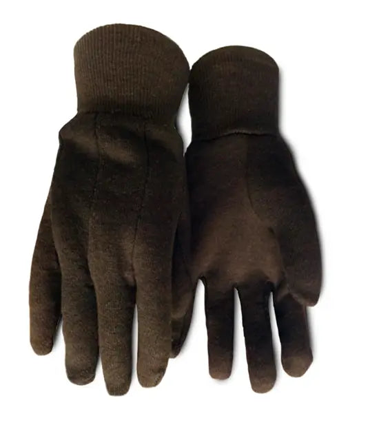 Mediumweight Brown Cotton Jersey Gloves