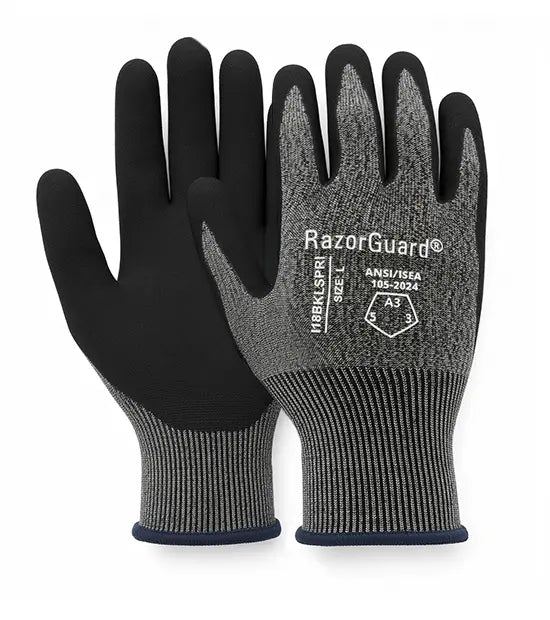 RAZORGUARD® 18-Gauge A5 Hi-Vis Sandy Nitrile Gloves