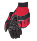 Red Spandex Synthetic Leather Mechanic Gloves